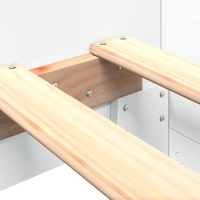 vidaXL Κρεβάτι με Κεφαλάρι Λευκό 80 x 200 cm Επεξεργασμένο Ξύλο