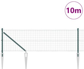 vidaXL Ευρωπαϊκός Φράχτης με 7 Άγκυρες 0.8x10 μ Γαλβανισμένος Χάλυβας Πράσινος