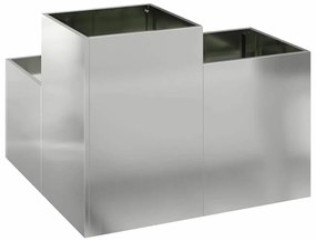 vidaXL Γλάστρα Κήπου Ασημί 80 x 80 x 60 εκ. Γαλβανισμένος χάλυβας
