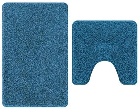 vidaXL Σετ Μάτ Μπάνιου Αντιολισθητικό 2 pcs Μπλε PP