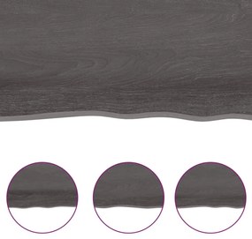 Ράφι Τοίχου Σκούρο Καφέ 80x60x(2-4) εκ. Επεξ. Μασίφ Ξύλο Δρυός - Καφέ