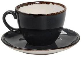 Φλυτζάνι Πορσελάνινο με Πιατάκι Terra TLG111K6 220ml Grey Espiel Porcelain