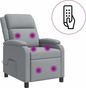 vidaXL Κάθισμα μασάζ Ανοιχτό γκρι Ύφασμα