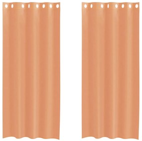 vidaXL Voile κουρτίνες με ροδέλες 2 τεμάχια Τερακότα