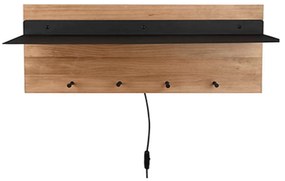 Κρεμάστρα Τοίχου Με Ράφι Romi 1400330 75x30x29,2cm Natural-Black Mirrors & More Metal,Wood