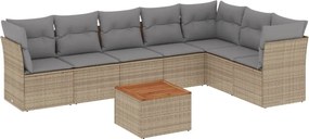 vidaXL Patio Sofa Set 7-θέσια Μίξη μπεζ και ανοιχτό γκρι
