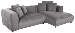 CORNER SOFA 3-SEATER GRACE  GREY FABRIC 252x105-160x70-90Hcm.