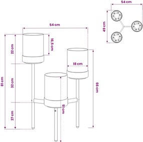 vidaXL Βάση Λουλουδιών Λευκό 54 x 49 x 81 εκ Πολυπροπυλένιο και Ατσάλι