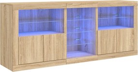 vidaXL Ντουλάπι με LED Sonoma Δρυς 181,5x37x67 εκ.