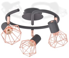 vidaXL Φωτιστικό Σποτ Ράγα με 3 Λαμπτήρες LED Filament 12 W