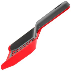 Σπάτουλα 2 σε 1 για ζώα Fackelmann 49493, κόσκινο, 28 cm, πλαστικό, κόκκινο/γκρι