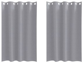vidaXL Κουρτίνες με κουρτίνες 2 pcs Ανοιχτό γκρι Πολυεστέρας