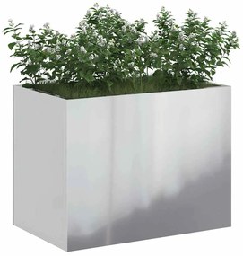 vidaXL Γλάστρα Κήπου Ασημί 50 x 32 x 40 εκ. Γαλβανισμένος χάλυβας