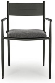 Καρέκλα Kendall Charcoal Μαύρη 54x57x83εκ. - Μαύρο