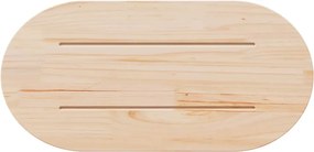 vidaXL Επιφάνεια Τραπεζιού Οβάλ Λευκή 60x30x2,5 εκ. Μασίφ Ξύλο Πεύκου