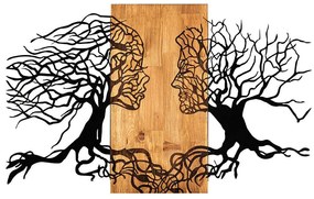 Διακοσμητικό Τοίχου 279ENZ1774 92x58cm Walnut-Black Wallity Metal,Wood