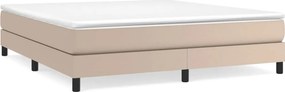 vidaXL Κρεβάτι Boxspring με Στρώμα Καπουτσίνο 160x200εκ.από Συνθ.Δέρμα