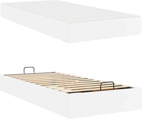 vidaXL Σκελετός κρεβατιού με στρώμα Άλλο 2 pcs Λευκό PVC