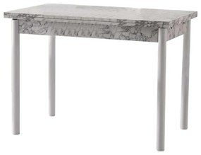 Τραπέζι Επεκτεινόμενο Polo 974NMB1532 110/170x70x75cm Marble Effect White-Grey Μοριοσανίδα, Μέταλλο