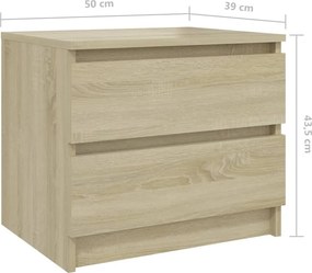 vidaXL Κομοδίνο Sonoma Δρυς 50 x 39 x 43,5 εκ. από Επεξ. Ξύλο