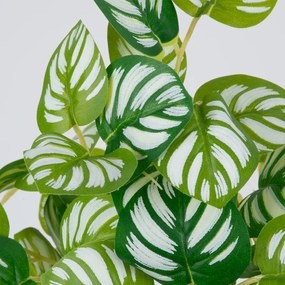 GloboStar® PEPEROMIA L.GREEN 78220 Τεχνητό Φυτό Πεπερόμια Αν.Πρ. - Μπουκέτο Διακοσμητικών Φυτών - Κλαδιών με Φύλλωμα Πράσινο - Κίτρινο - Λευκό Υ28cm