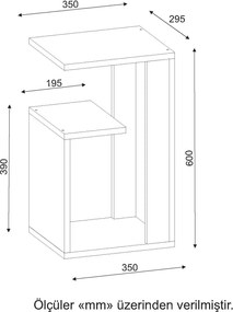 Βοηθητικό Τραπεζάκι Λευκό PRAVOBA 35x29.5x60