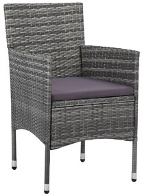 vidaXL Καρέκλες Τραπεζαρίας Κήπου 2 τεμ. Γκρι από Συνθετικό Ρατάν