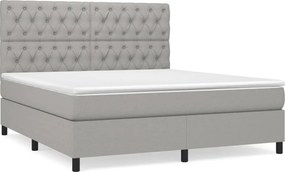 vidaXL Κρεβάτι Boxspring με Στρώμα Αν. Πράσινο 160x200εκ Υφασμάτινο