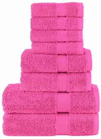 vidaXL Πετσέτες Premium Σετ 8 Τεμ. SOLUND Ροζ 600 γρ/μ²