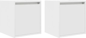vidaXL Κομοδίνα Επιτοίχια 2 τεμ. Λευκά 38x34x40 εκ.