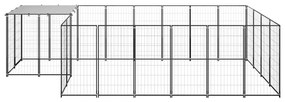 vidaXL Σπιτάκι Σκύλου Μαύρο 8,47 m² Ατσάλινο