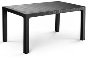 Τραπέζι κήπου Plore με UV protection PP σε χρώμα μαύρο 150x90x75
