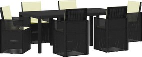 vidaXL Σέτ φαγητού για κήπο με μαξιλάρι 7 pcs Ανθρακί και Κρεμ PP