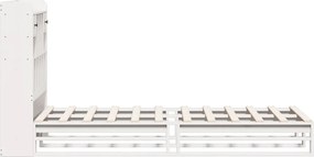 vidaXL Κρεβάτι Βιβλιοθήκη Χωρίς Στρώμα Λευκό 75x190 εκ Μασίφ Πεύκο