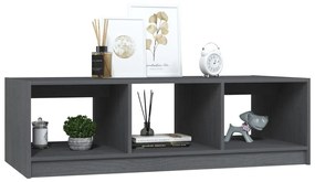 vidaXL Τραπεζάκι Σαλονιού Γκρι 110 x 50 x 34 εκ. από Μασίφ Ξύλο Πεύκου