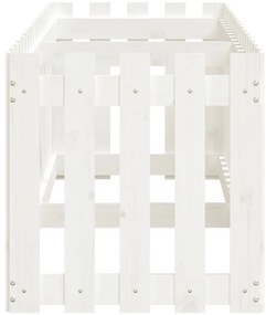 vidaXL Ζαρντινιέρα με Σχέδιο Φράχτη Λευκή 200x50x50 εκ. Μασίφ Πεύκο