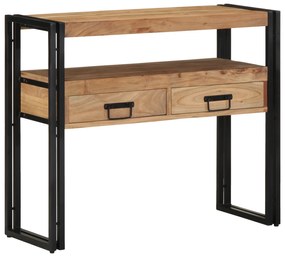 vidaXL Κονσόλα Μαύρη 90x33x75 εκ Μασίφ ξύλο ακακίας και Μέταλλο