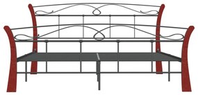 vidaXL Πλαίσιο Κρεβατιού Μαύρο 140 x 200 εκ. Μεταλλικό