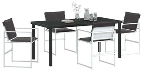 vidaXL Σέτ φαγητού για κήπο 5 pcs Λευκό 160 x 80 x 73 εκ