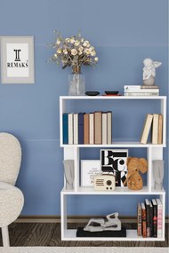 Stewehome Διακοσμητική βιβλιοθήκη με 4 ράφια από λευκή μοριοσανίδα Λευκό 60x20x105 cm