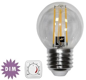 Adeleq Led Λάμπα Cog Σφαιρικό Διάφανο Ε27 4W Ντιμαριζόμενο Θερμό 13-27114009