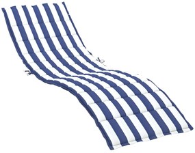 vidaXL Μαξιλάρι Ξαπλώστρας Μπλε &amp; Λευκό Ριγέ από Ύφασμα Oxford