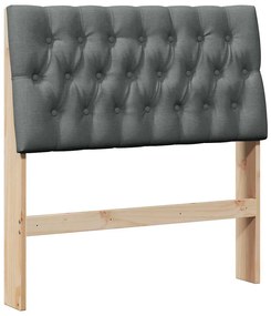 vidaXL Ταπετσαρισμένο κεφαλάρι Σκούρο Γκρι 90 cm Στερεά ξυλεία πεύκου