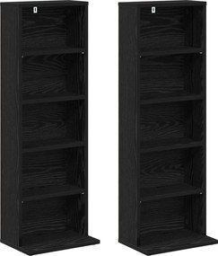 vidaXL Ντουλάπα CD 2 τμχ. Μαύρη Δρυς 33 x 23,5 x 97,5 εκ.