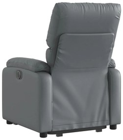 vidaXL Πολυθρόνα Ανακλινόμενη με Ανύψωση Γκρι Συνθετικό Δέρμα