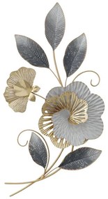 Wall decoration Lux Inart metal in gold-white shade 49.5x92x7cm 49.5x92x7 εκ.