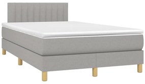 vidaXL Κρεβάτι Boxspring με Στρώμα &amp; LED Αν.Γκρι 120x200 εκ Υφασμάτινο