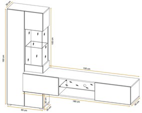 Swap XIX Σύνθεση Καφέ δρυς 280x180x40