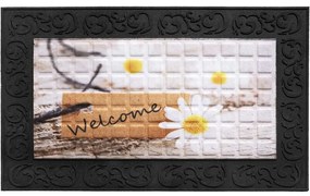 Πατάκι Εισόδου Venga 004 Welcome Daisies 45X75cm Black-Beige Sdim 45X75