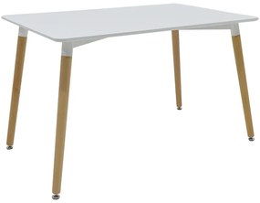 127-000143 Τραπέζι Natali pakoworld επιφάνεια MDF λευκό 150x80x75εκ MDF - BEECH WOOD - METAL WHITE - OAK, 1 Τεμάχιο